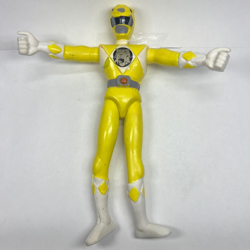 Mighty Morphin Power Ranger Yellow Ranger Bendable Action‎ Figure 1993 Vintage